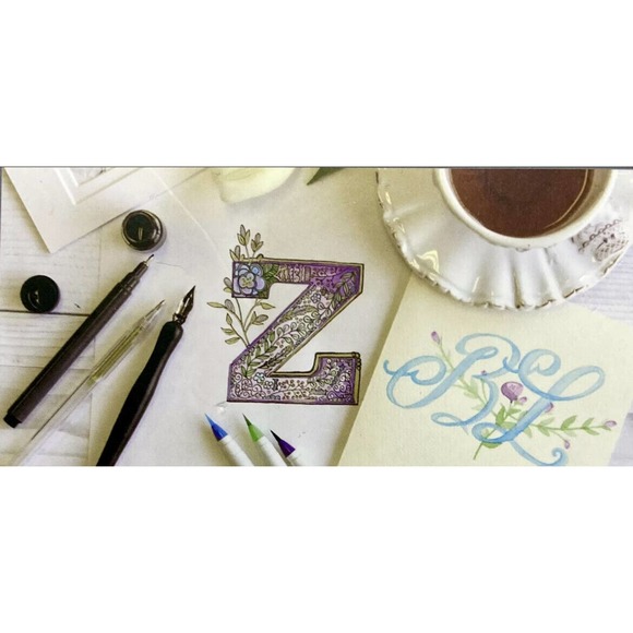 Creative Lettering & Calligraphy Spice Box Art School Kit Book Pens Paper Ideas - Picture 3 of 9